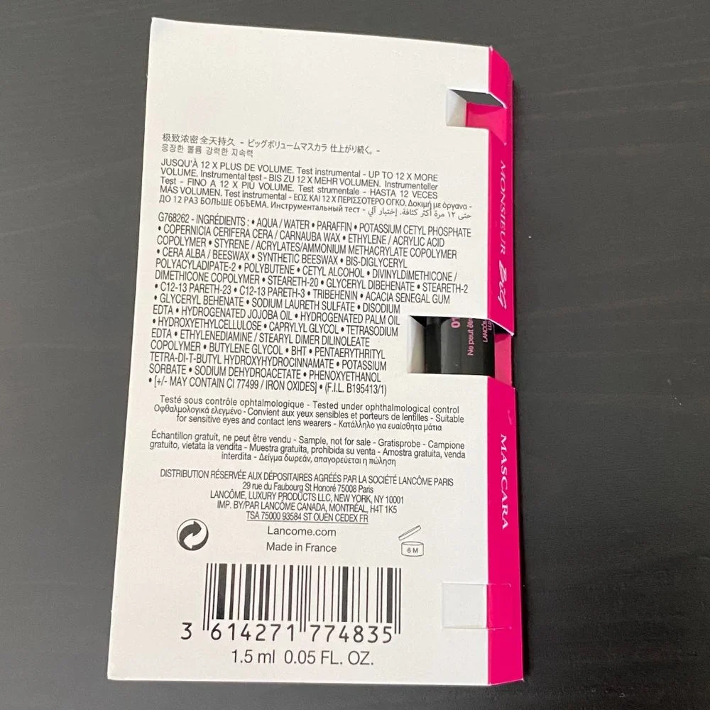 Lancome Monsieur Big mini mascara in Black